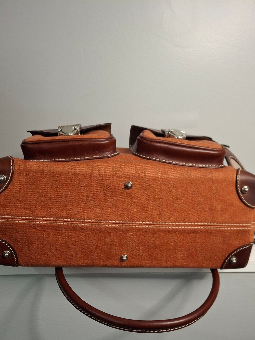 Dooney & Bourke Vintage Double Pocket Satchel Set w/ Wristlet & Key Fob EUC - Picture 7 of 7